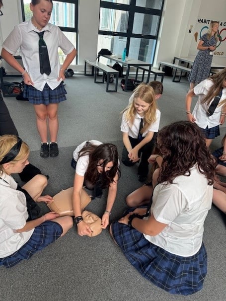 Dartmouth Careers Day learning First Aid.